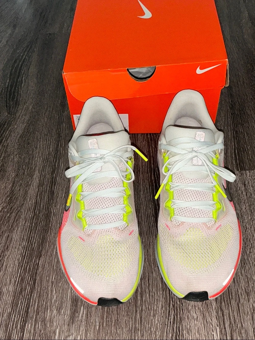 Nike Women’sAir Zoom Pegasus 41 Athletic Shoes - White with Neon Pink & Lime